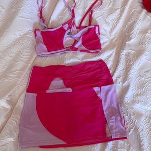 FESTIVAL OUTFIT. tiger mist pink set size small.